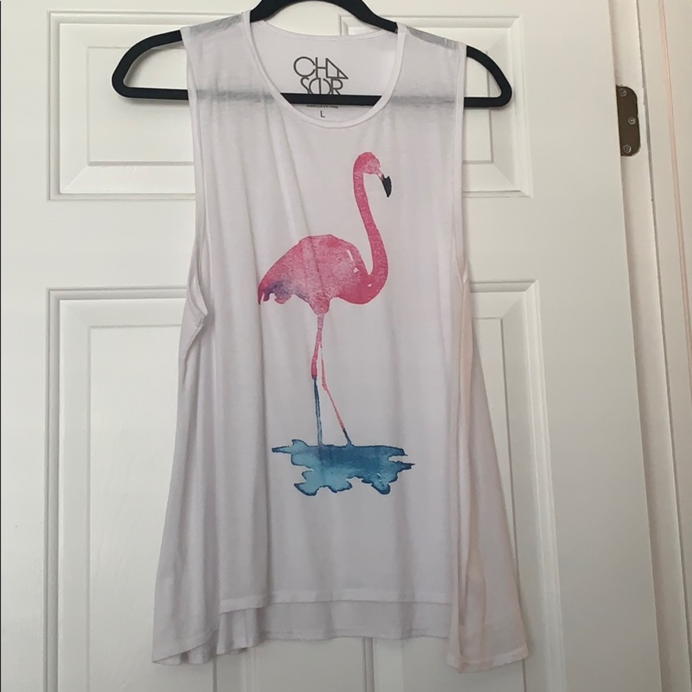White flamingo tank